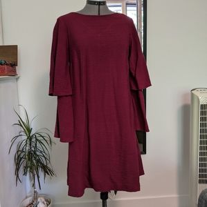 Double Sleeve A-line Swing Dress
